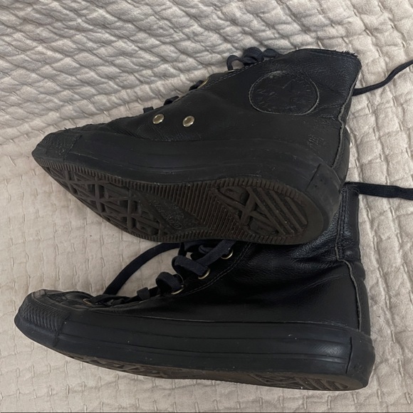 Black leather Converse High-top Women’s 8 - Picture 8 of 8